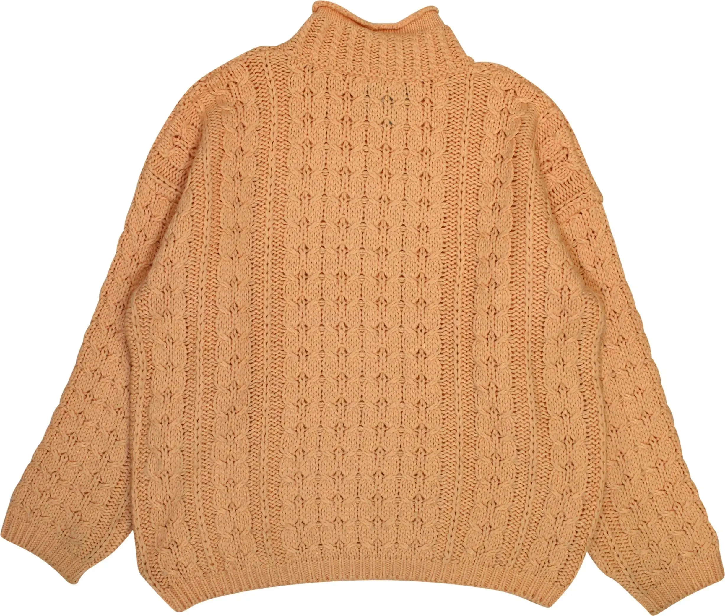 80s Pink Cable Turtleneck Jumper