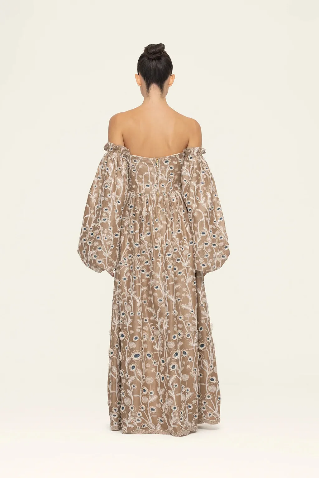 ALHELI PETALO EMBROIDERED DRESS