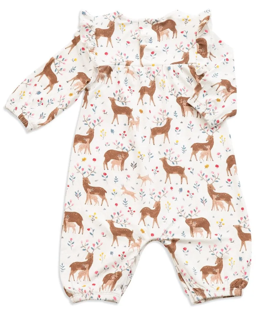 Angel Dear Little Deer Bamboo Ruffle Sleeve Romper