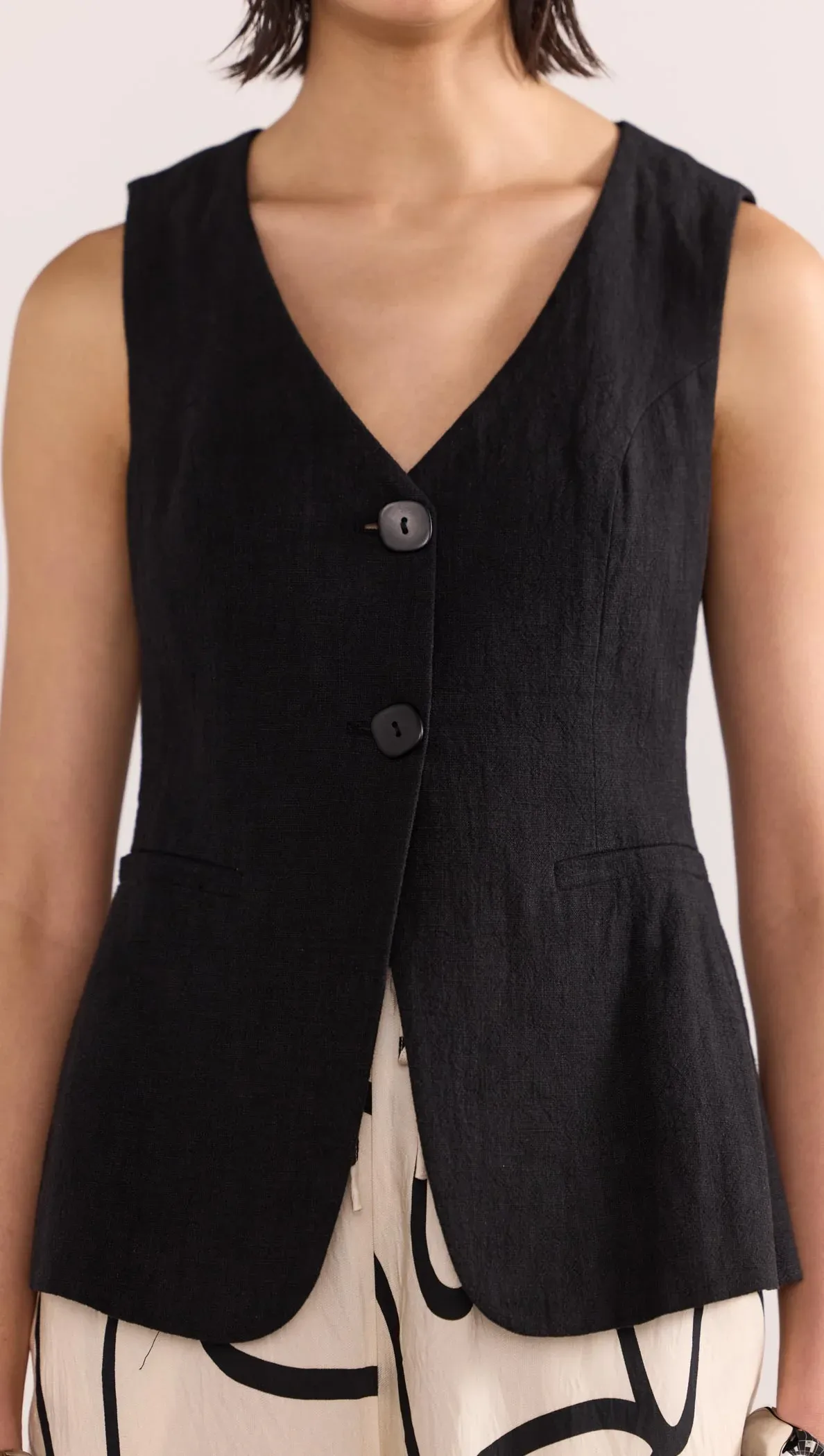 Athena Longline Vest - Black