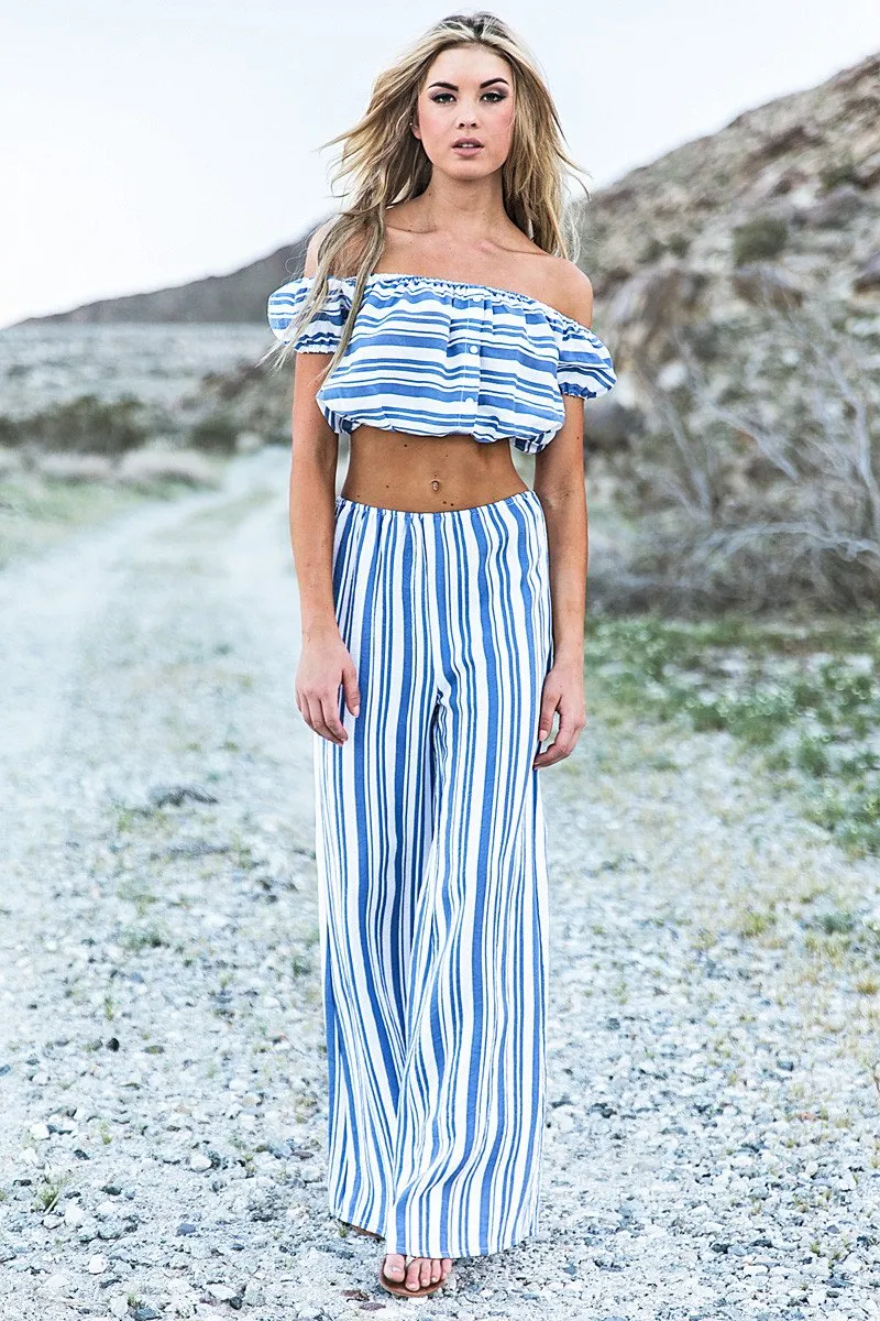 Baha Striped Crop Top