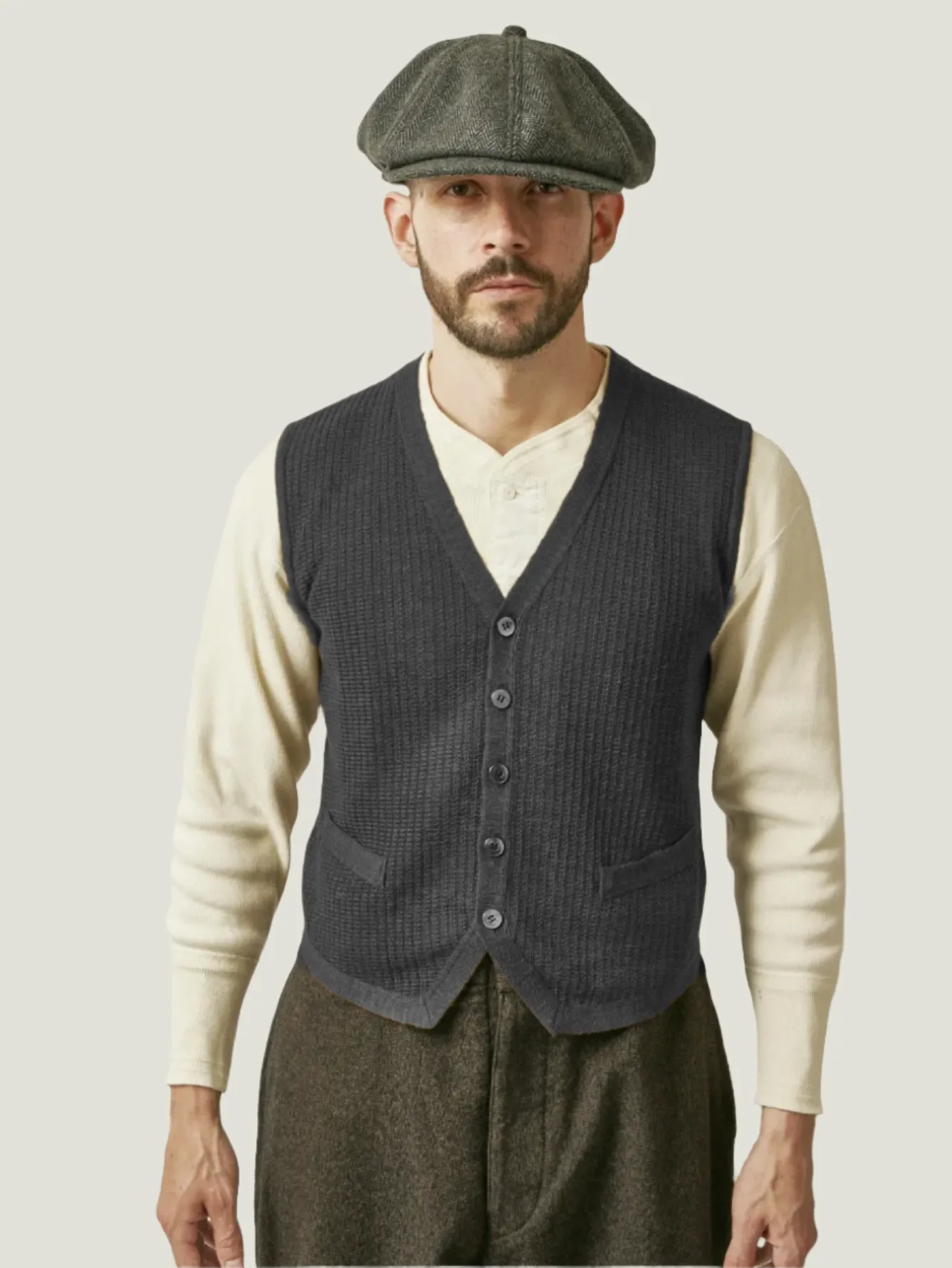 Belafonte Ragtime Clothing, Knit Vest, Charcoal Mix