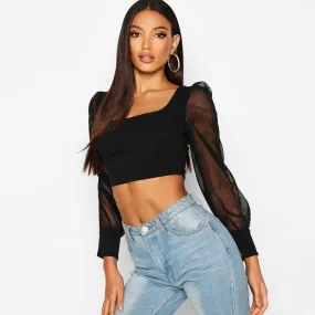 Big Scoop Slim Short Crop Top