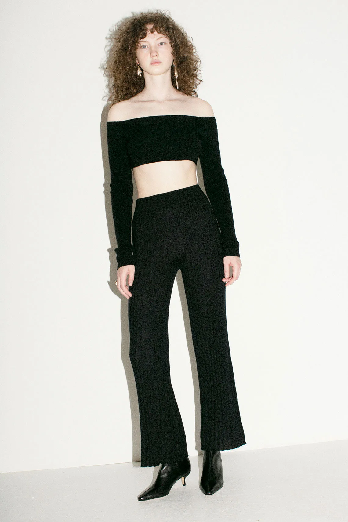 Black Cashmere Gina Crop Sweater