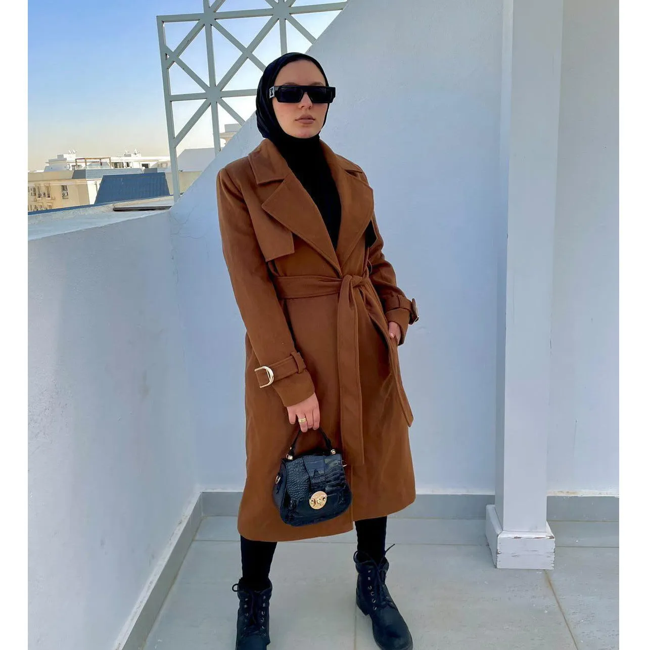 Camel trench coat