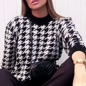 Carli Dogtooth Geometric Knitted Sweater