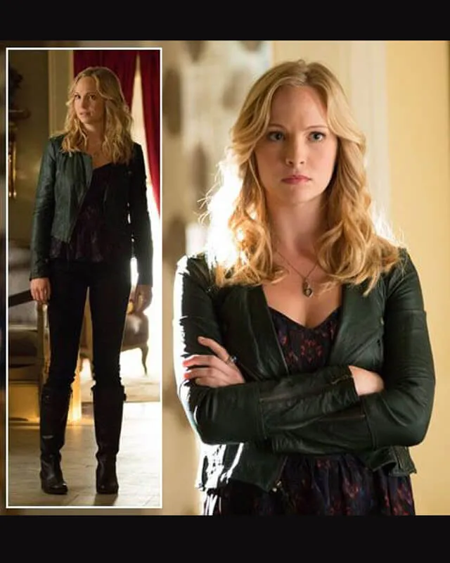 Caroline The Vampire Diaries Cropped Leather Jacket