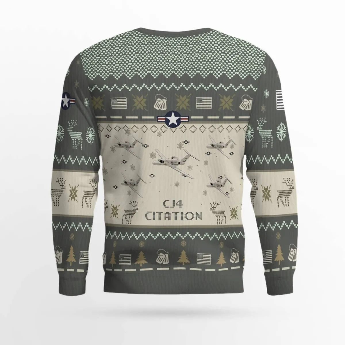 Citation CJ4_Aircraft Ugly Sweater, Ugly Sweater Christmas Shirt for Men Dad Veteran