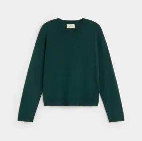 College Knitted Sweater in Forest Green