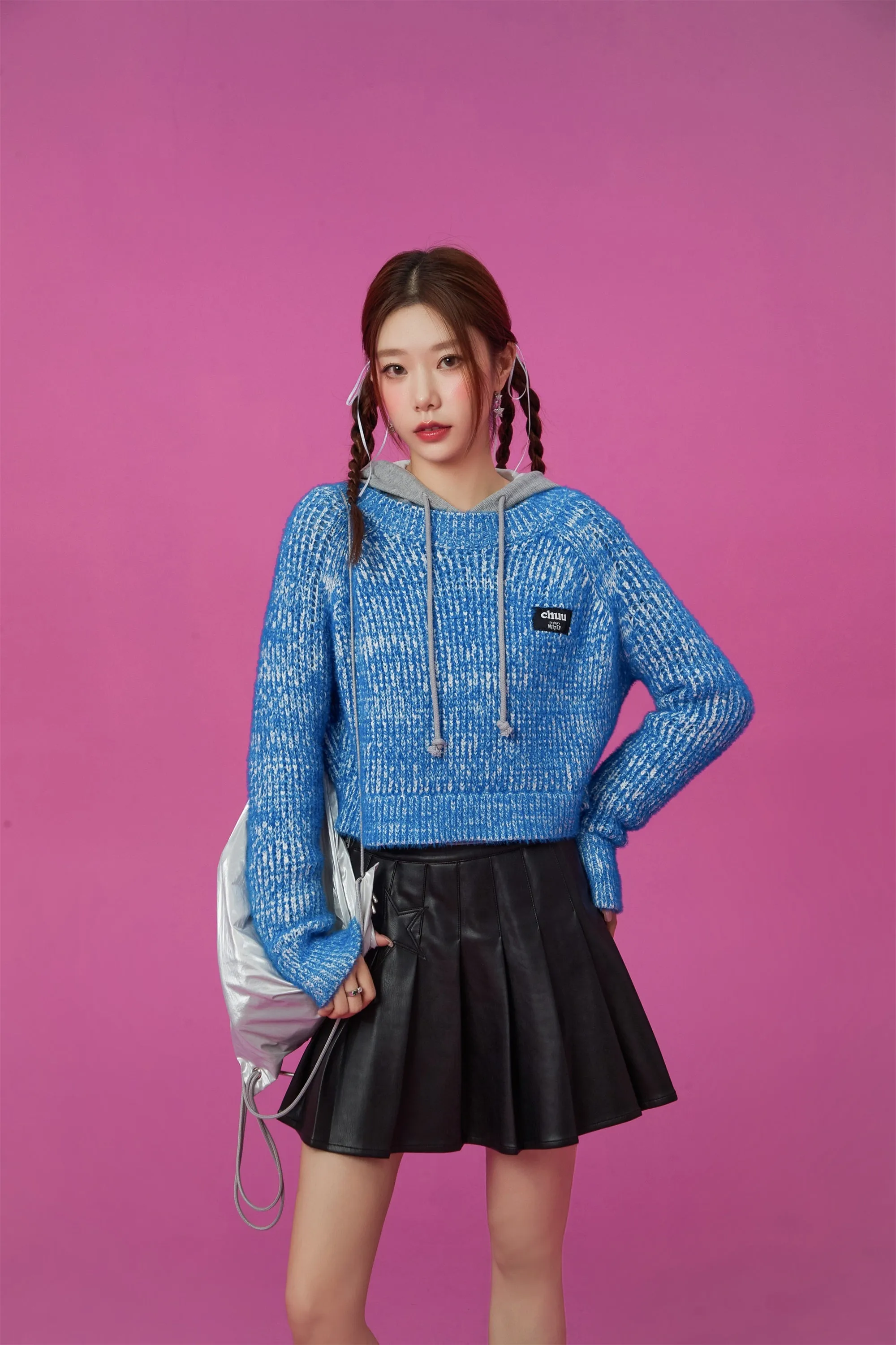 Color Crop Knit Sweater