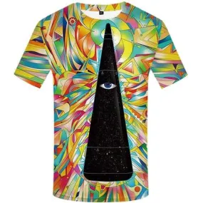 Colorful T shirts Men Eye Tshirts Casual Psychedelic T shirts Funny Cartoon Shirt Print Novel T-shirts 3d Short Sleeve