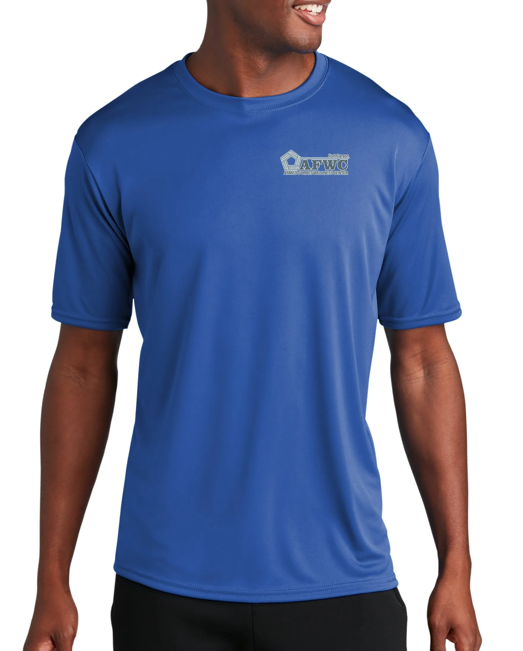 Colors Athletic Performance T-Shirt. (Silky Feel) Art on Back, Round Design