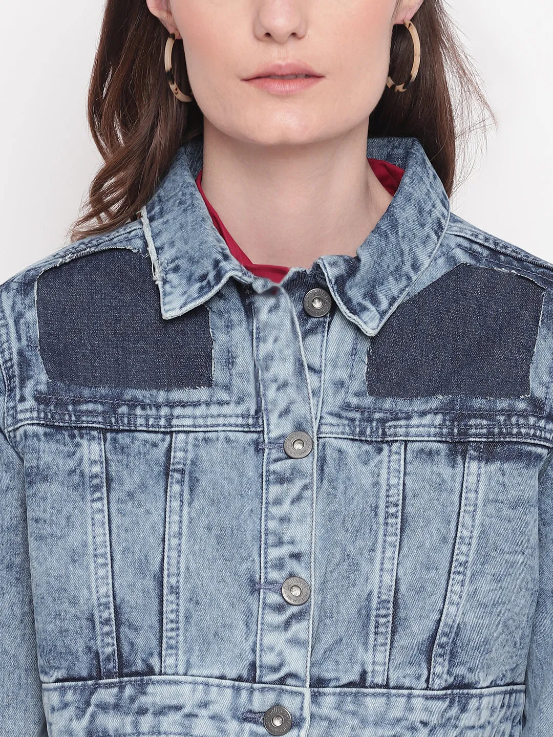 Cropped Blue Denim Jacket