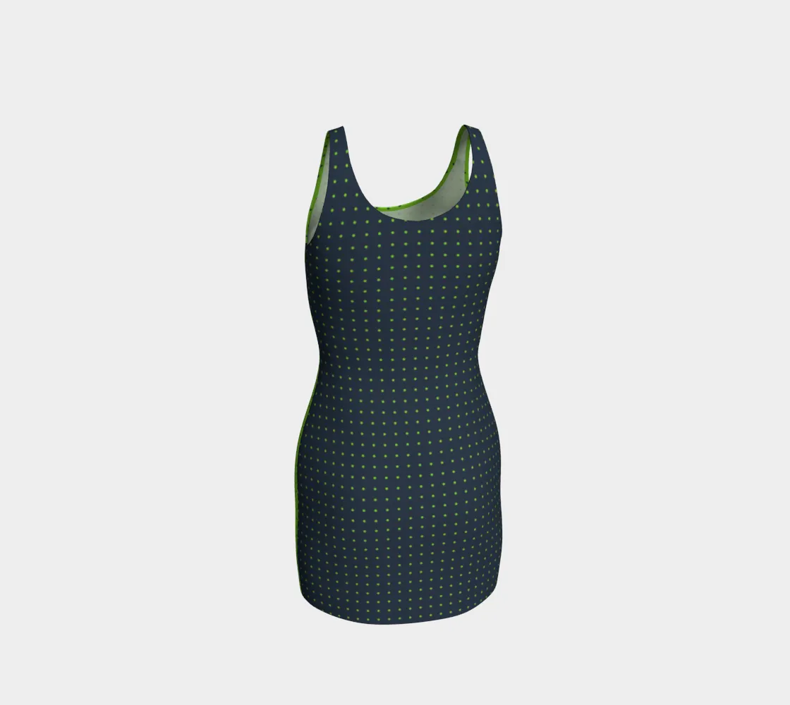 Duality of Green Polka Dot Bodycon Dress