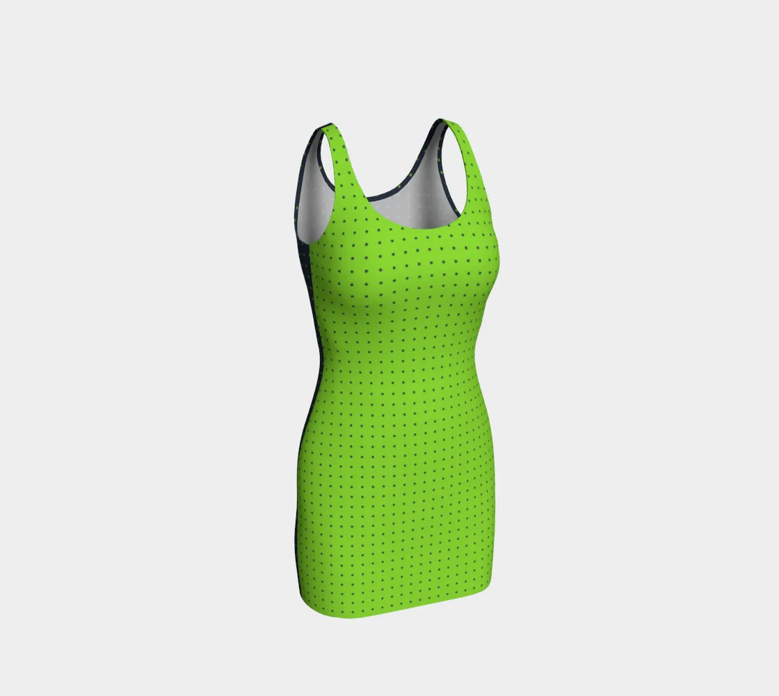 Duality of Green Polka Dot Bodycon Dress