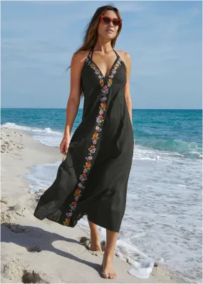 Embroidered Cover-Up Dress - Fiesta Romance Embroidery