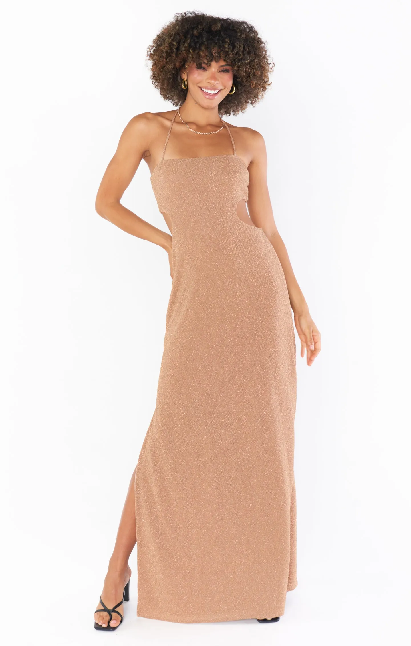 Enos Maxi Dress ~ Zig Zag Metallic