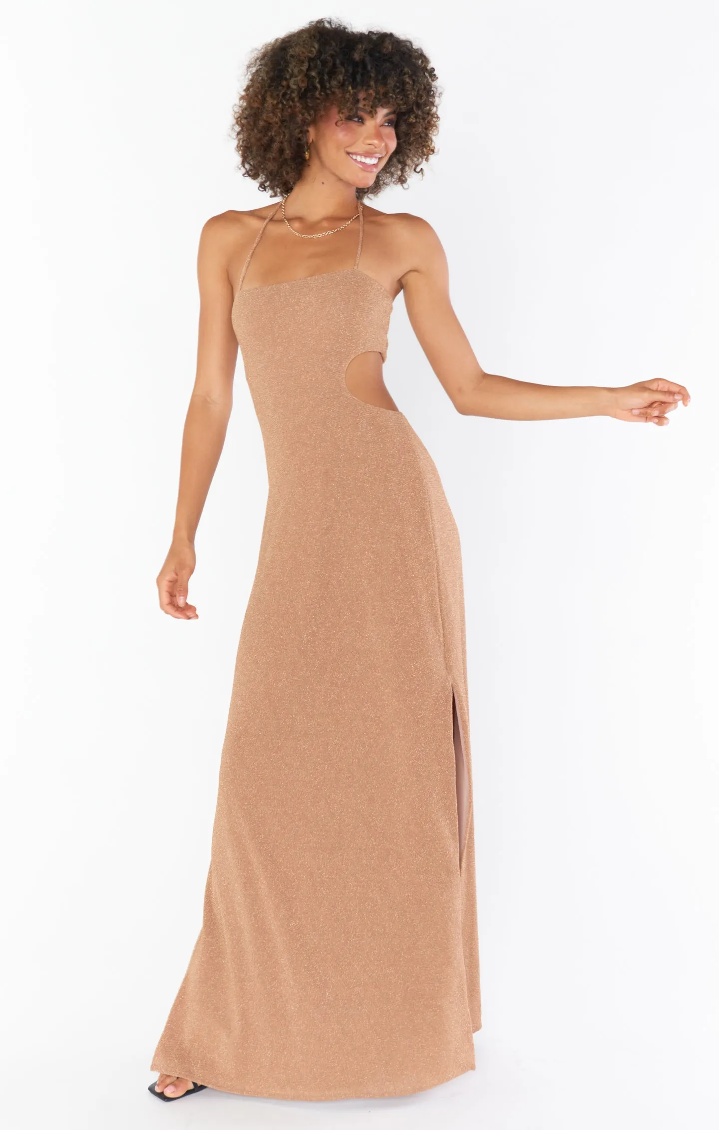 Enos Maxi Dress ~ Zig Zag Metallic