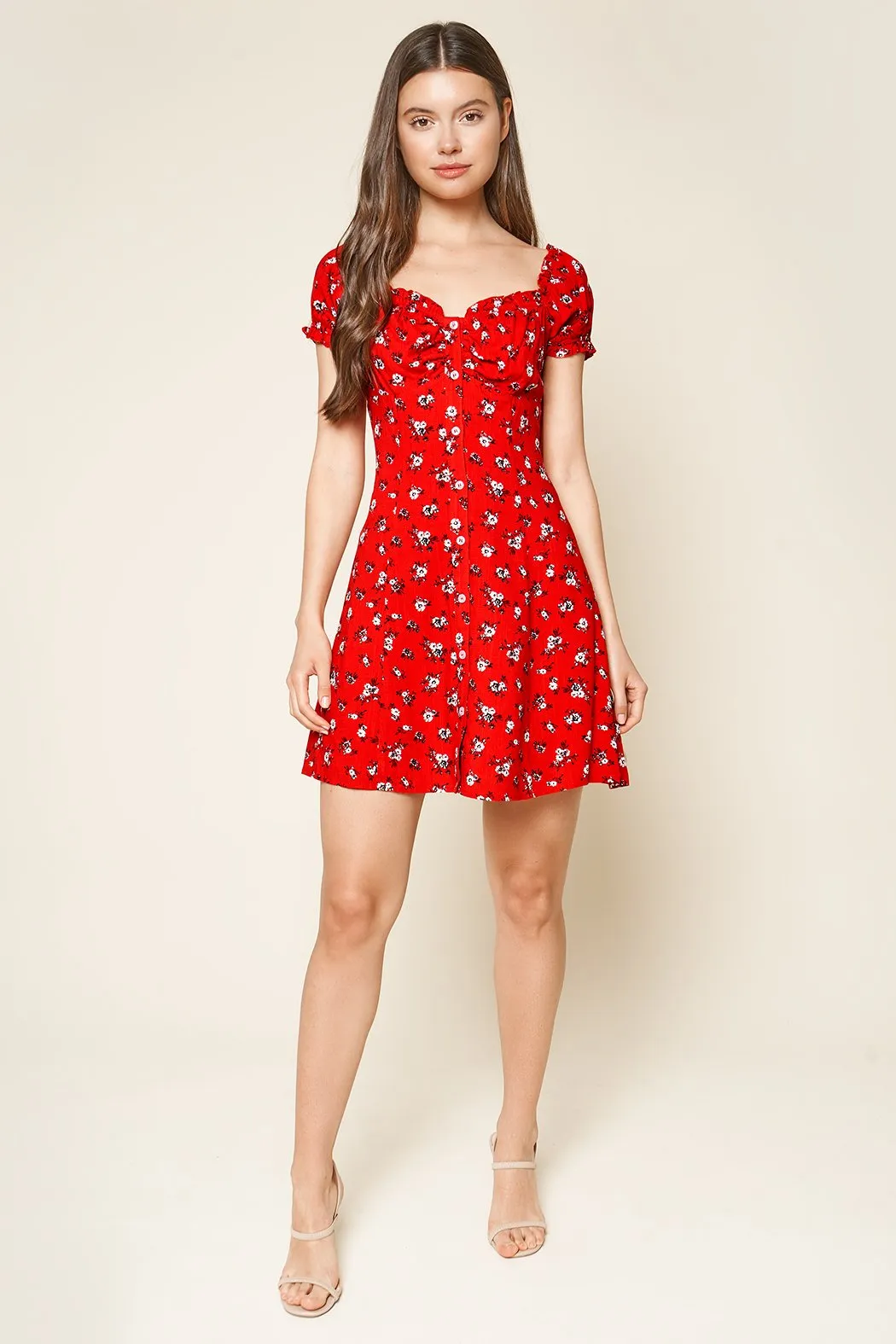 Fever Dream Floral Button Up Babydoll Mini Dress