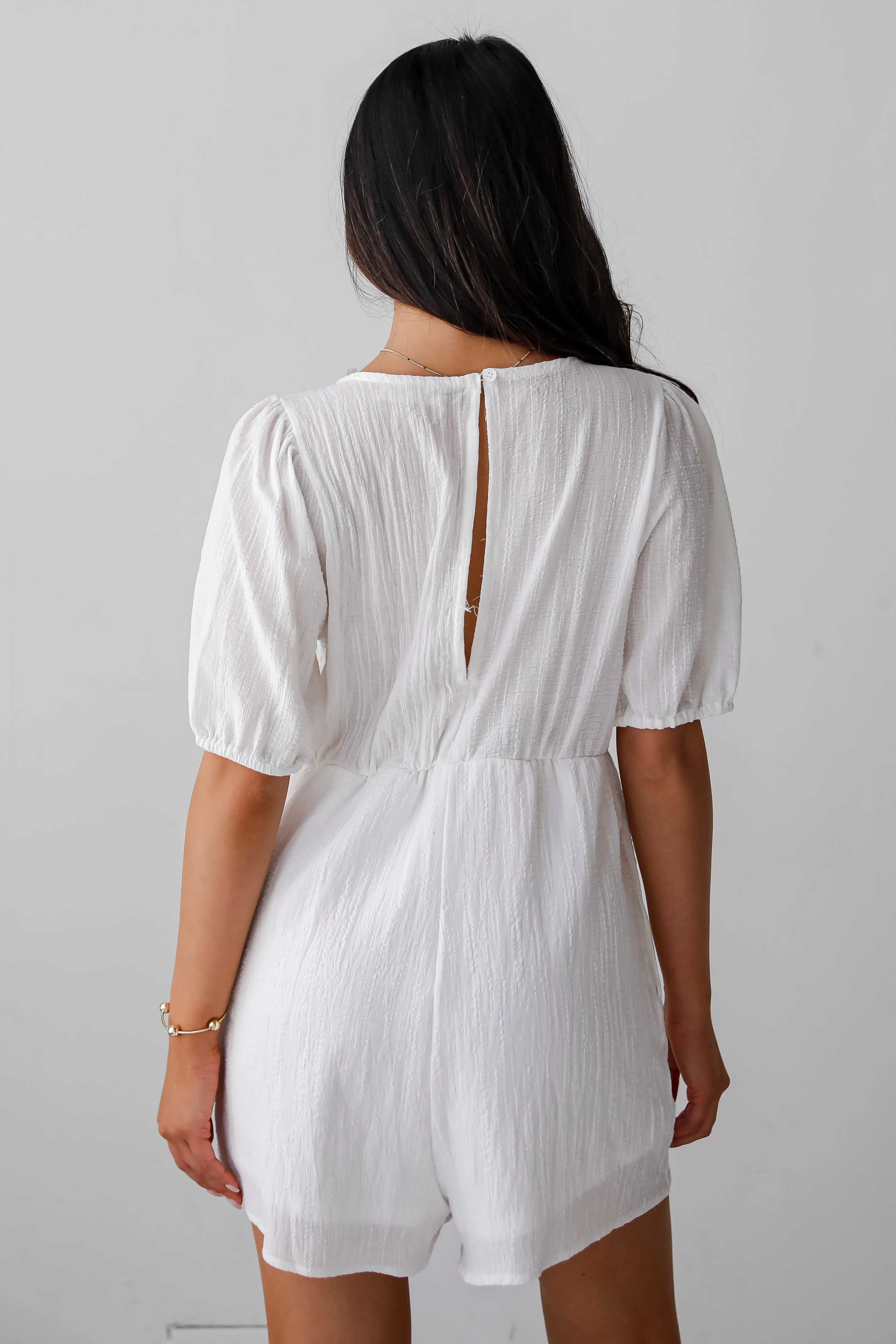 FINAL SALE - Precious Disposition White Crochet Romper