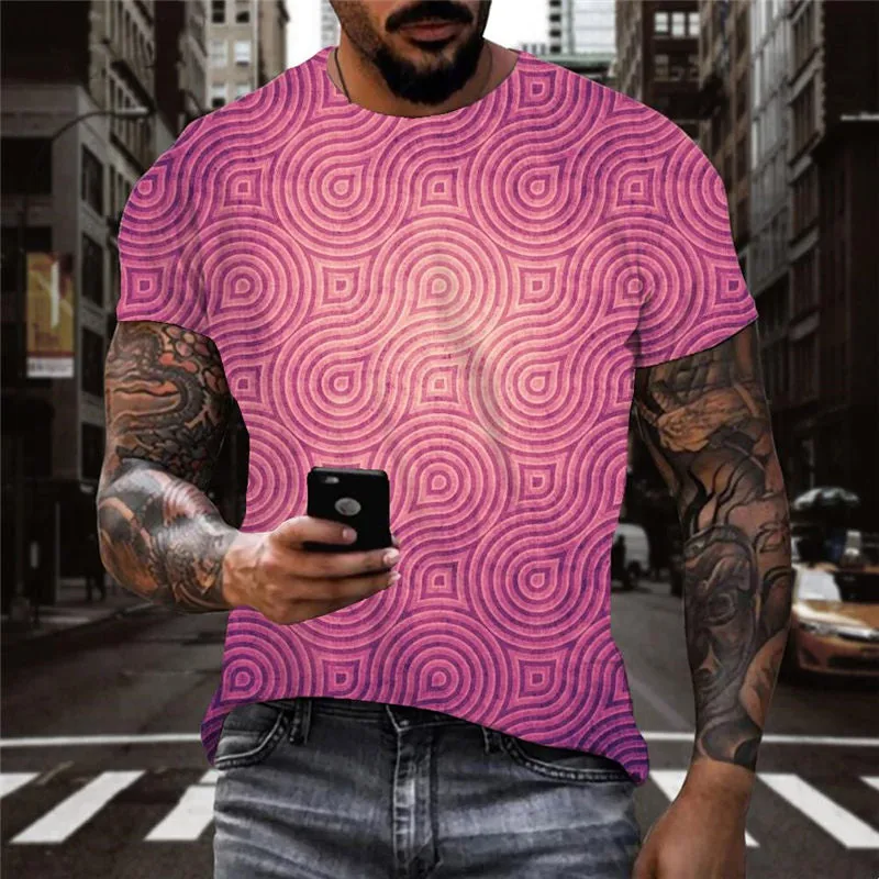 Fuchsia symmetrical texture shirt shirt tee special texture different art costume man Cool