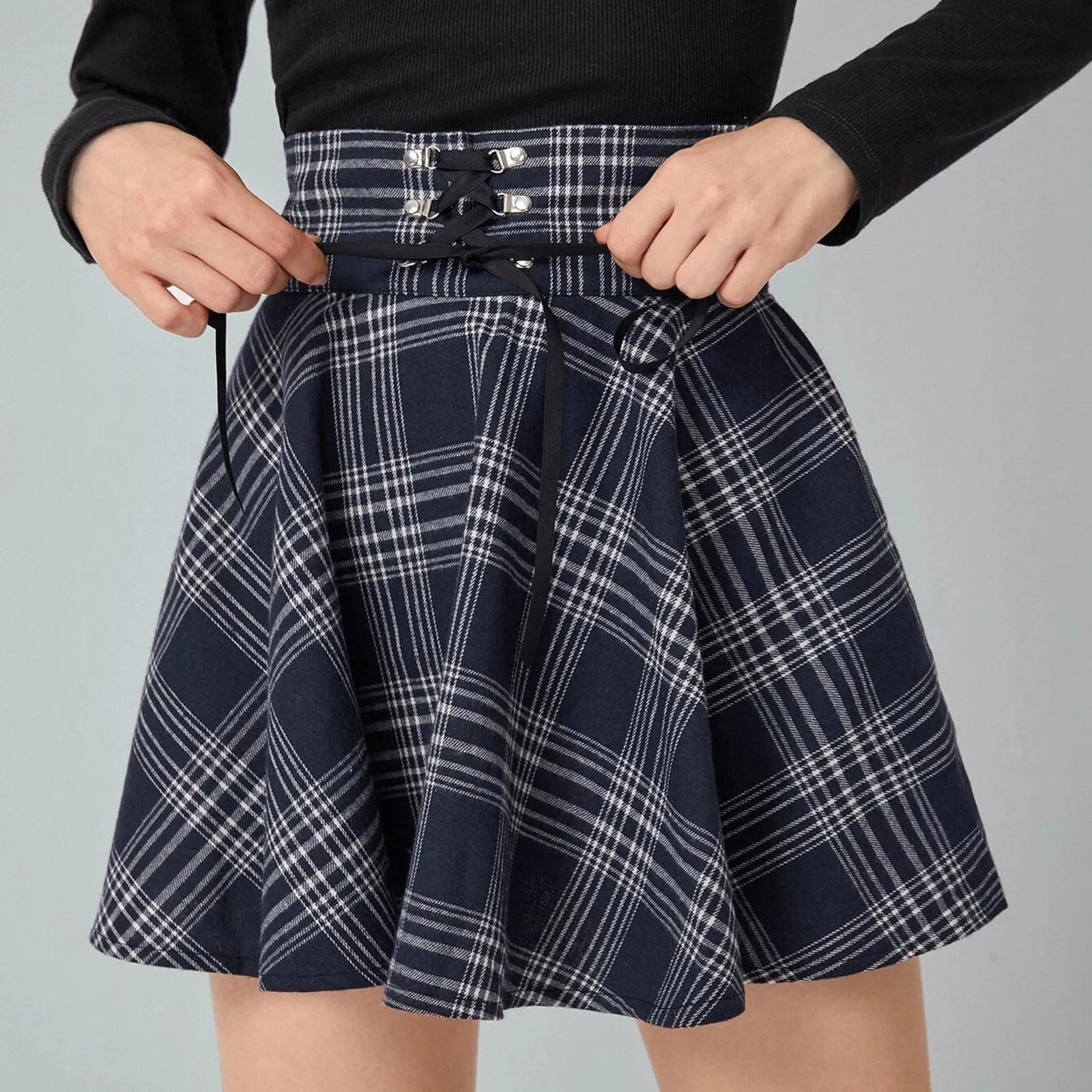 Funki Buys | Skirts | Women's Gothic Retro Punk Plaid Mini Skirt