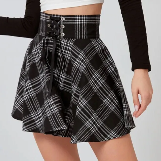 Funki Buys | Skirts | Women's Gothic Retro Punk Plaid Mini Skirt