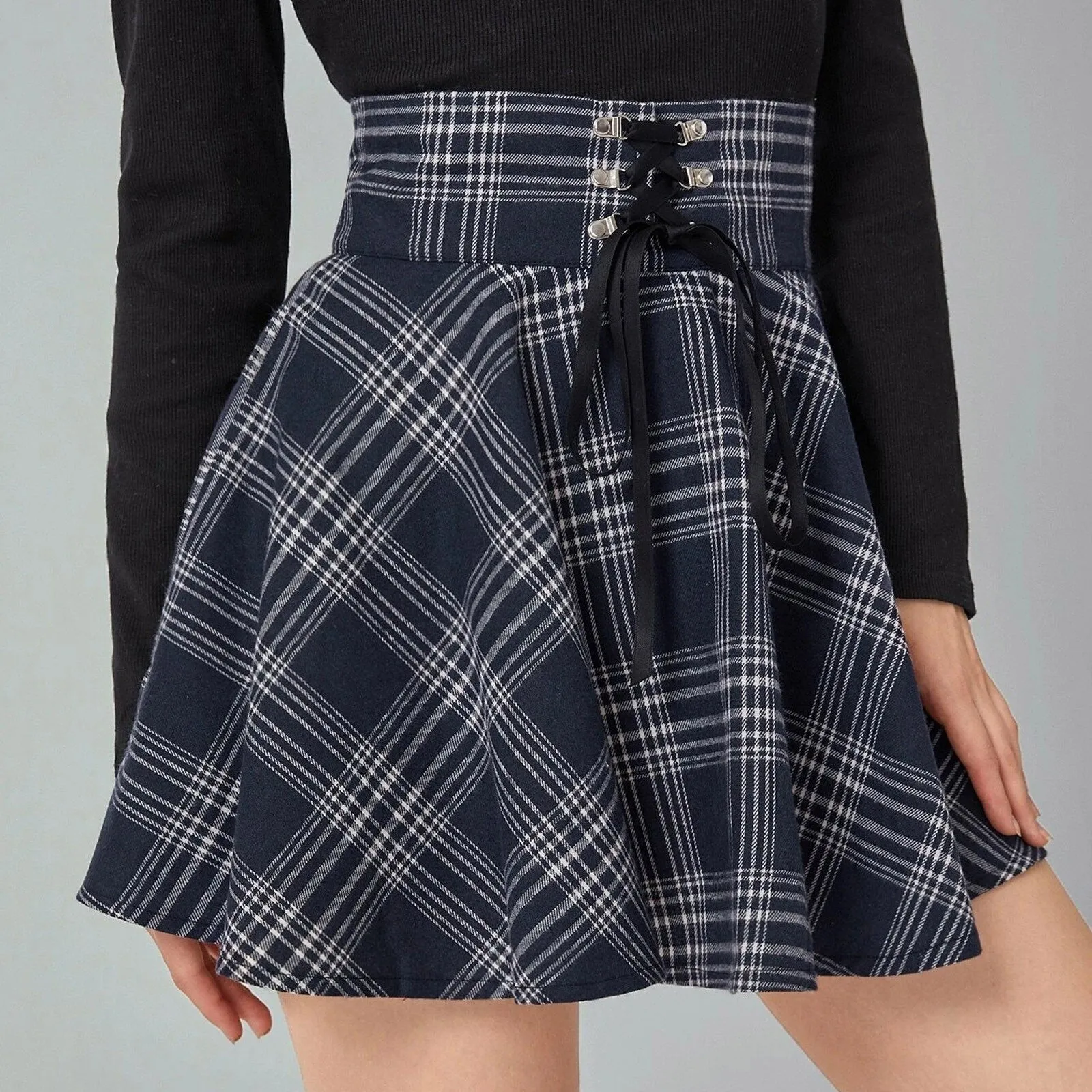 Funki Buys | Skirts | Women's Gothic Retro Punk Plaid Mini Skirt