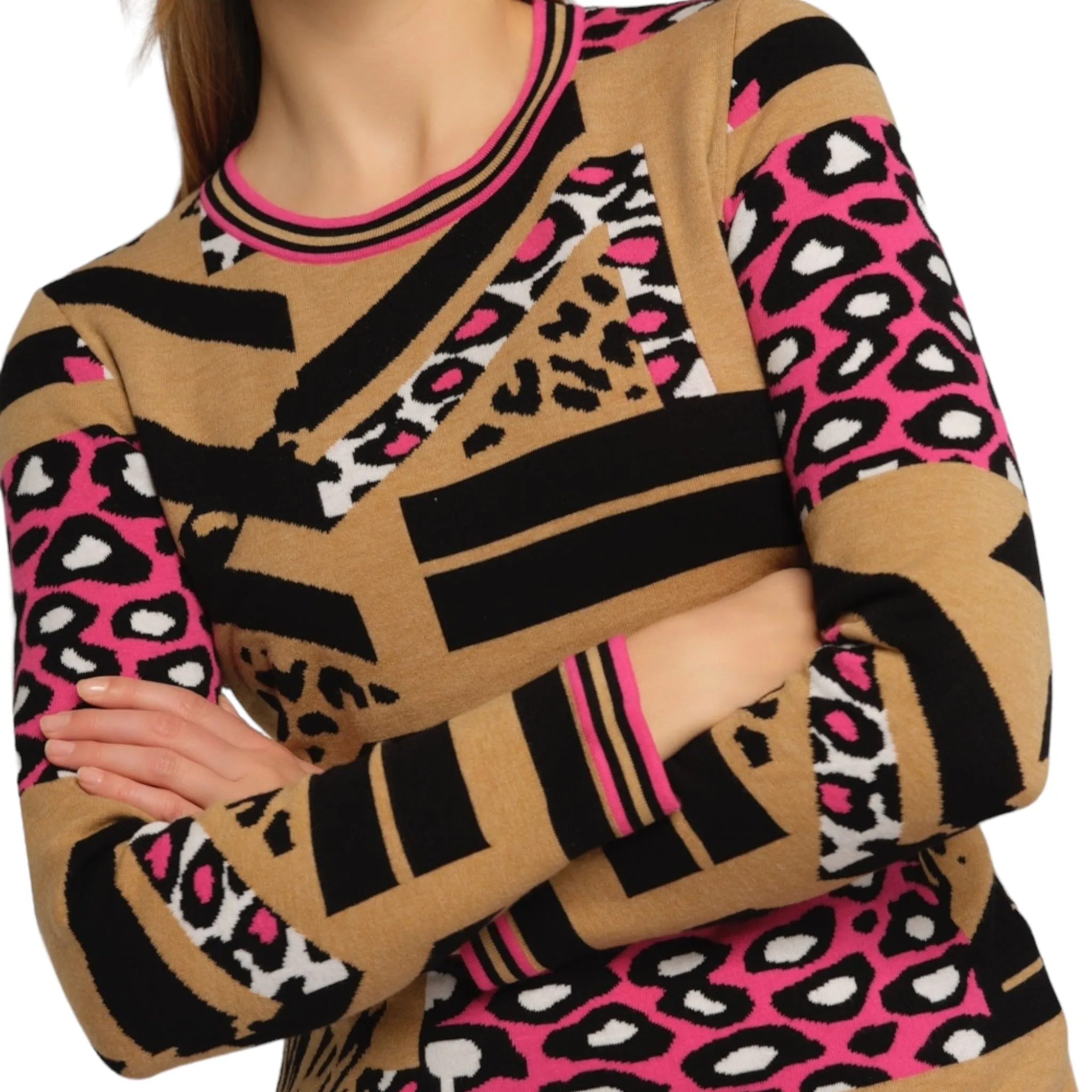 Gollehaug Animal Print Sweater Sand