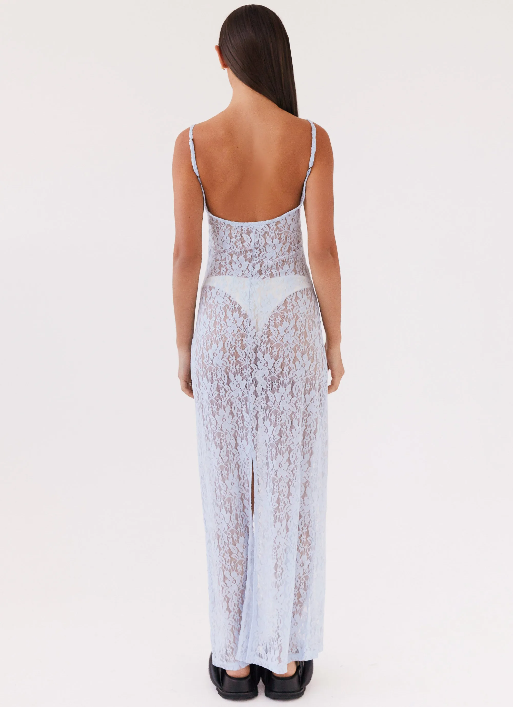 Gravity Lace Maxi Dress - Baby Blue