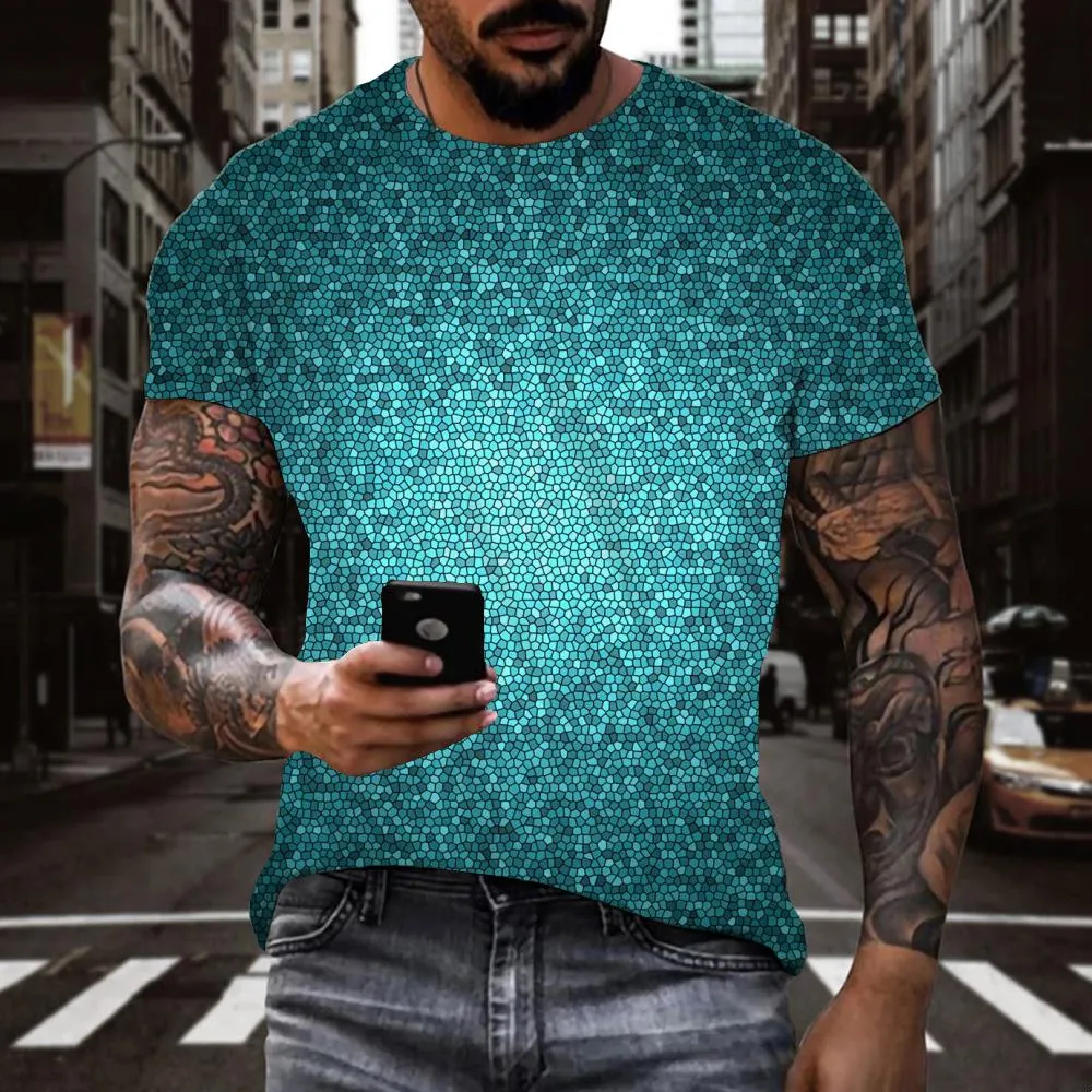 green geometric pattern shirts special texture Casual Casual different men art costume