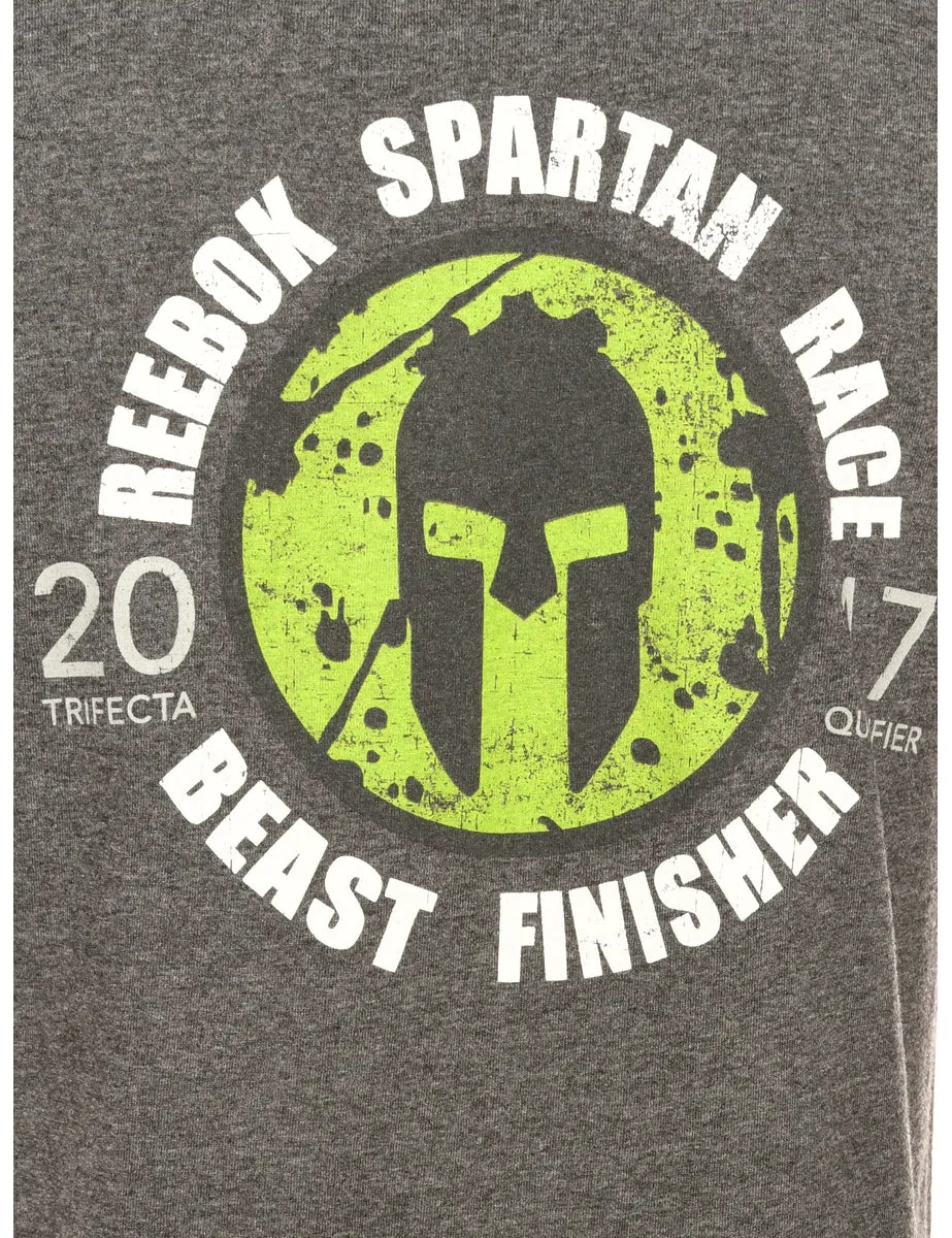 Grey Reebok Spartan Printed T-shirt - M