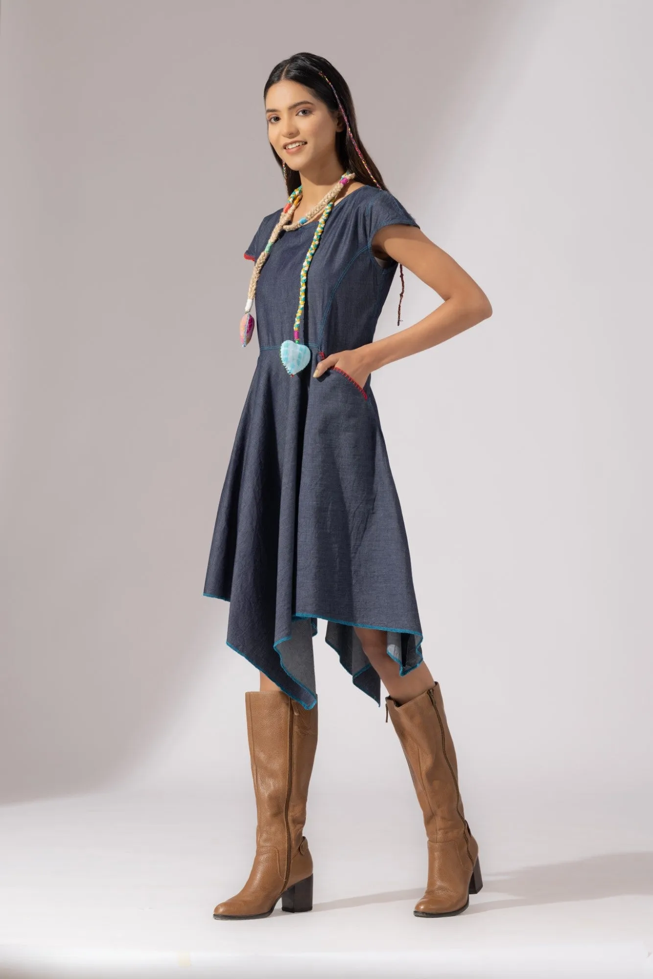 Handkerchief Denim Dress