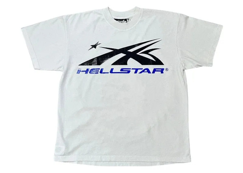 Hellstar Gel Sport Logo T-Shirt White/Blue