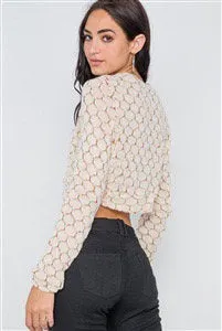 Hexagon Print Knit Crop Sweater