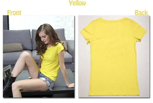 High Quality 18 Color S-3XL Plain T Shirt  for Women Cotton Elastic Basic T-shirts