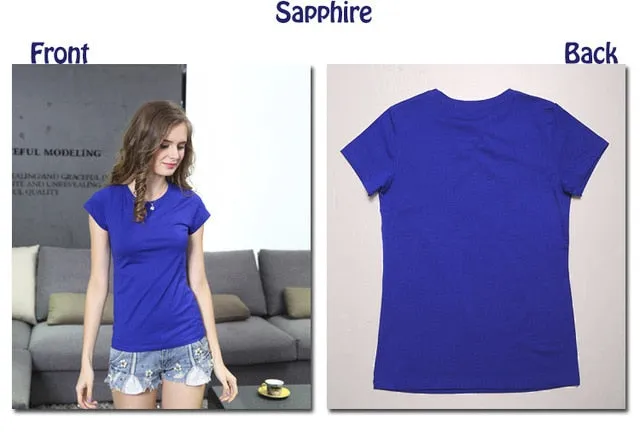 High Quality 18 Color S-3XL Plain T Shirt  for Women Cotton Elastic Basic T-shirts