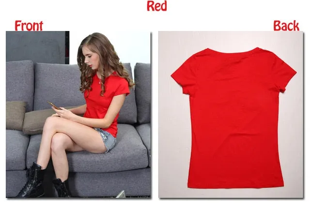 High Quality 18 Color S-3XL Plain T Shirt  for Women Cotton Elastic Basic T-shirts