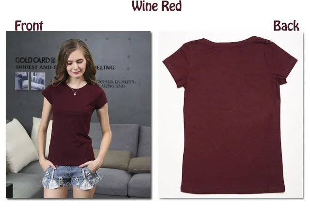 High Quality 18 Color S-3XL Plain T Shirt  for Women Cotton Elastic Basic T-shirts