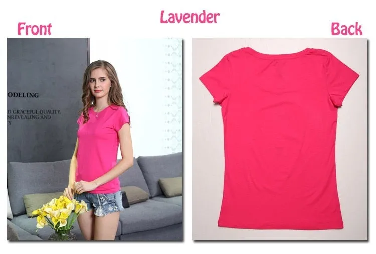 High Quality 18 Color S-3XL Plain T Shirt  for Women Cotton Elastic Basic T-shirts