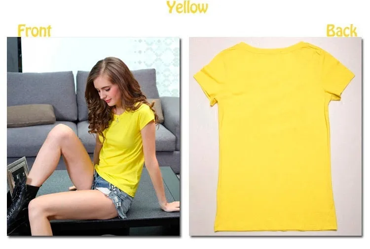 High Quality 18 Color S-3XL Plain T Shirt  for Women Cotton Elastic Basic T-shirts