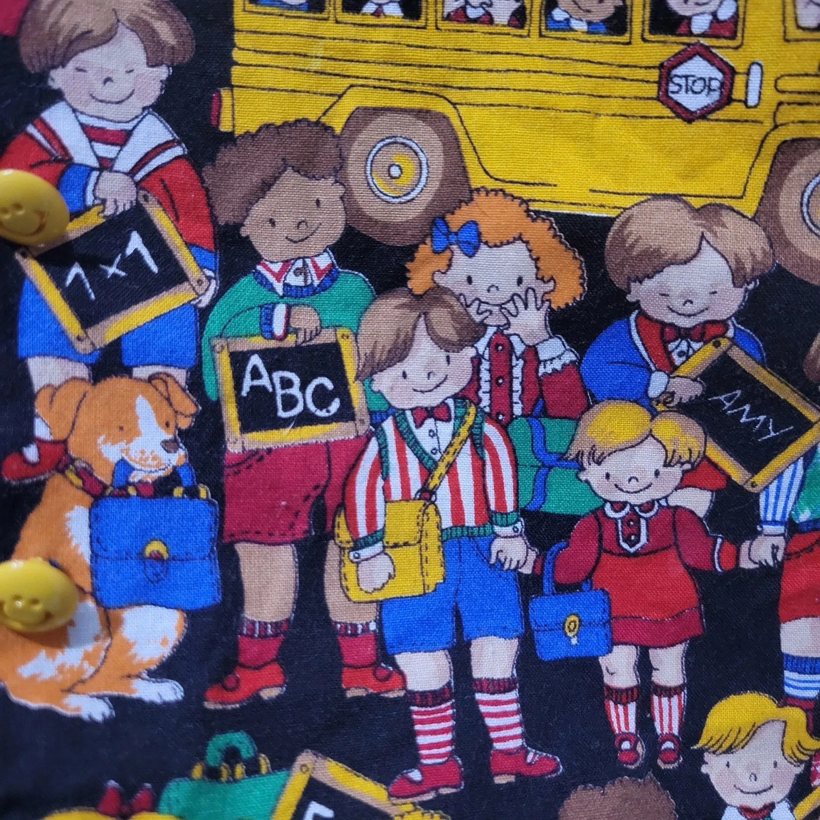 Homemade School Bus Teacher Vest Kids Bus Button Front Cotton Novelty Waistcoat Cartoon Small