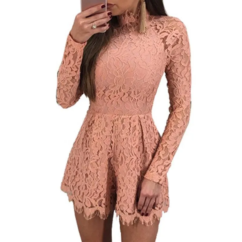 IT’S ALL ABOUT THE LACE, LACE-UP ROMPER