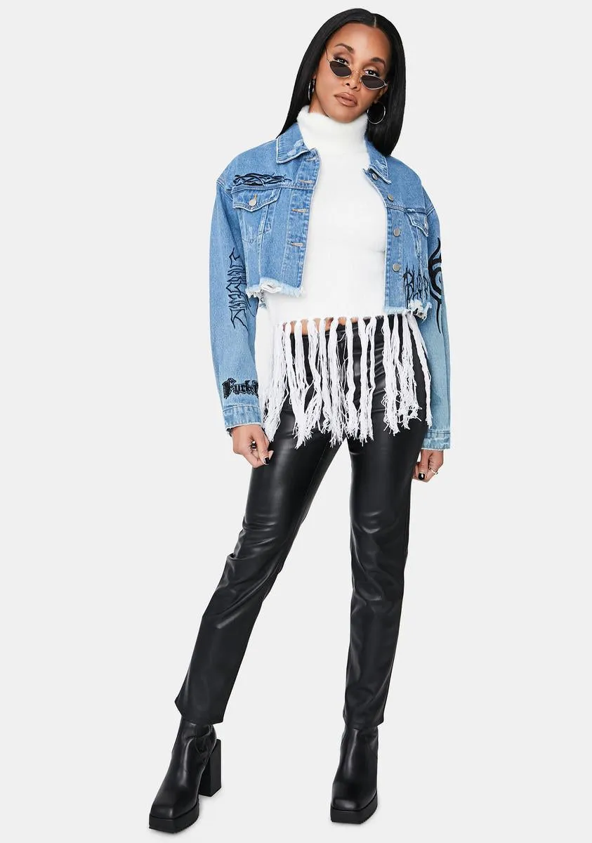 Ivory In Motion Fuzzy Fringe Top