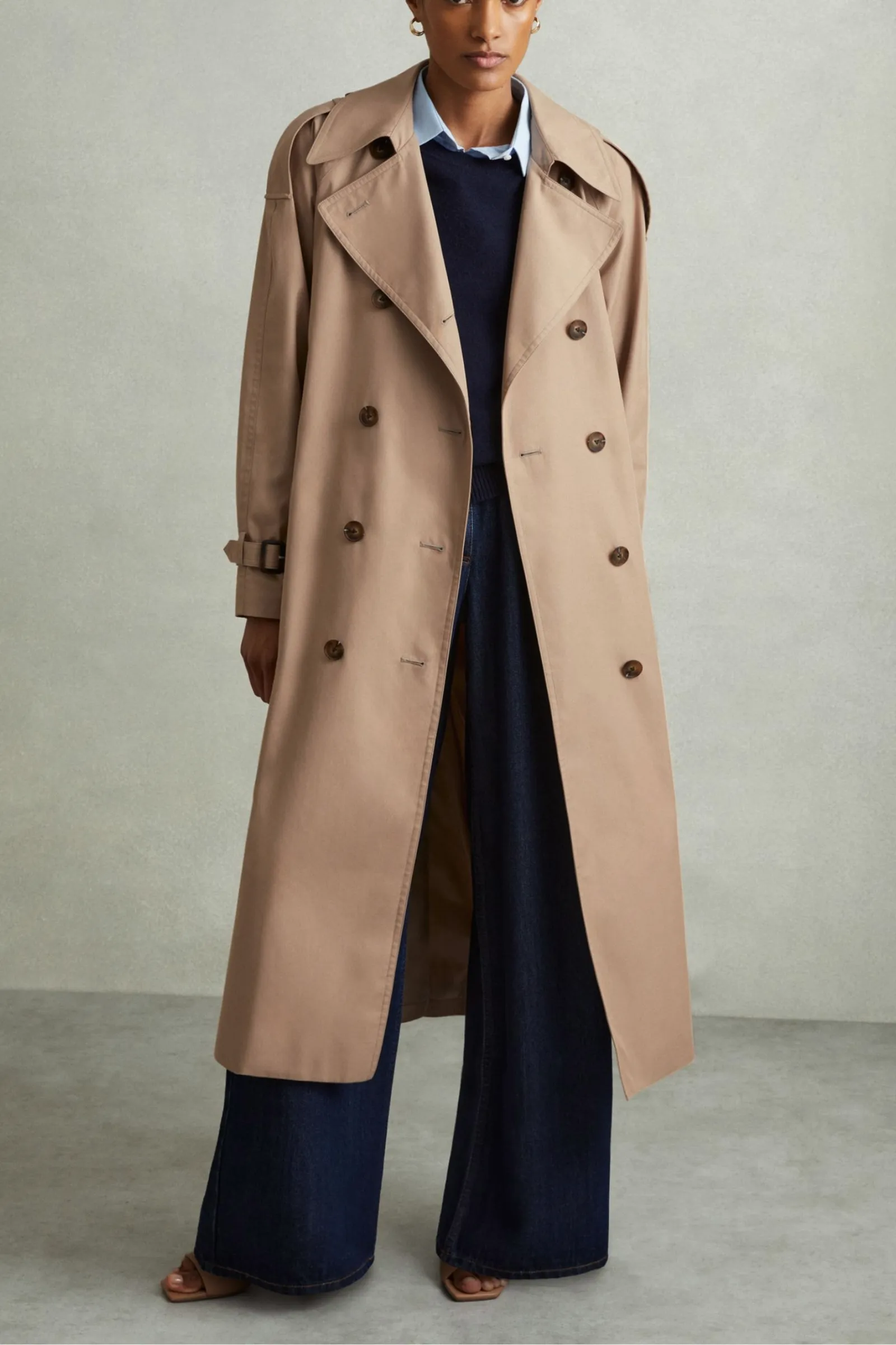 Jenna Double Breasted Belted Trench Coat