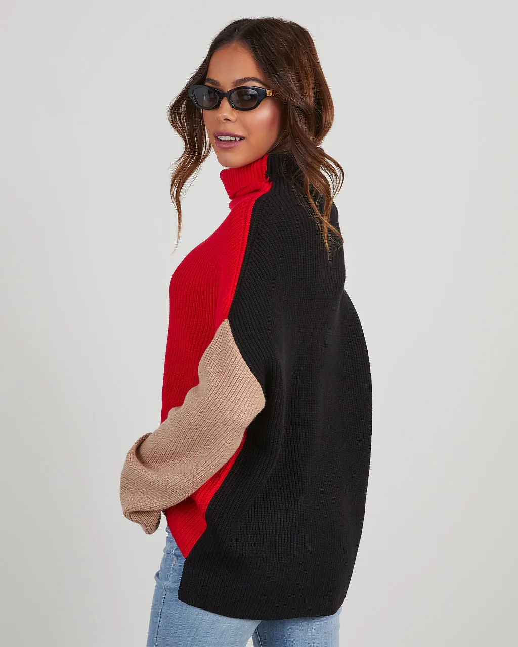 Joyous Occasion Colorblock Turtleneck Sweater