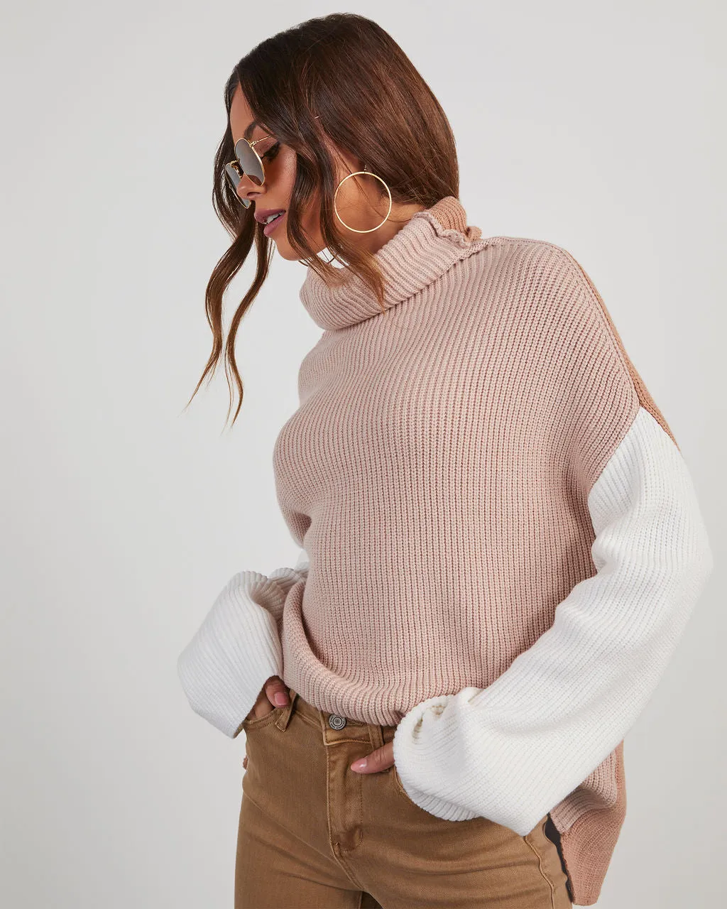 Joyous Occasion Colorblock Turtleneck Sweater