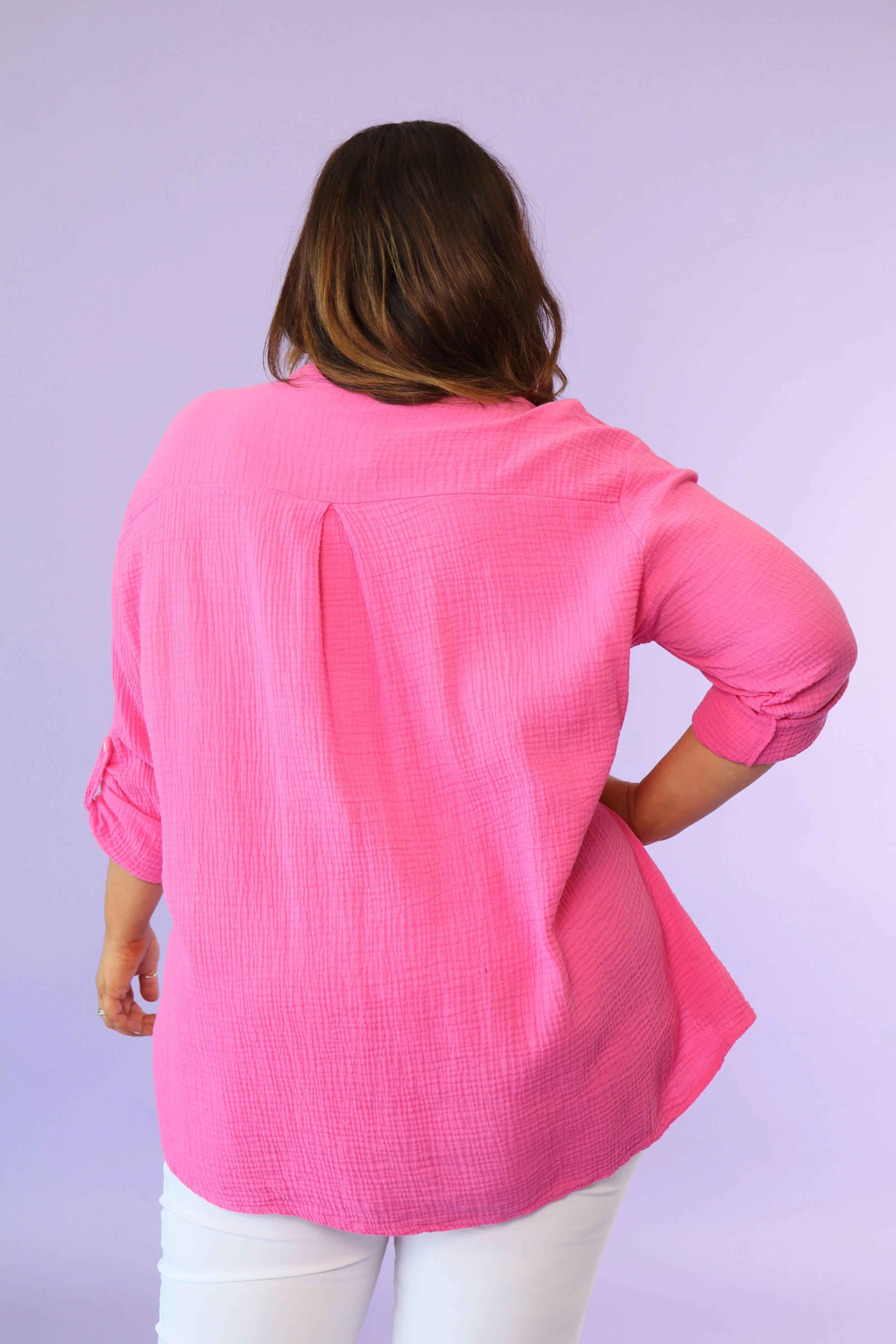 Juno Oversized Shirt in Pink