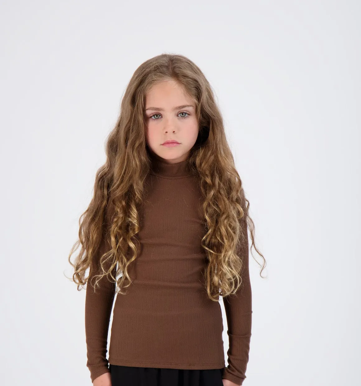 Kids Ribbed Long Sleeve Mock-neck