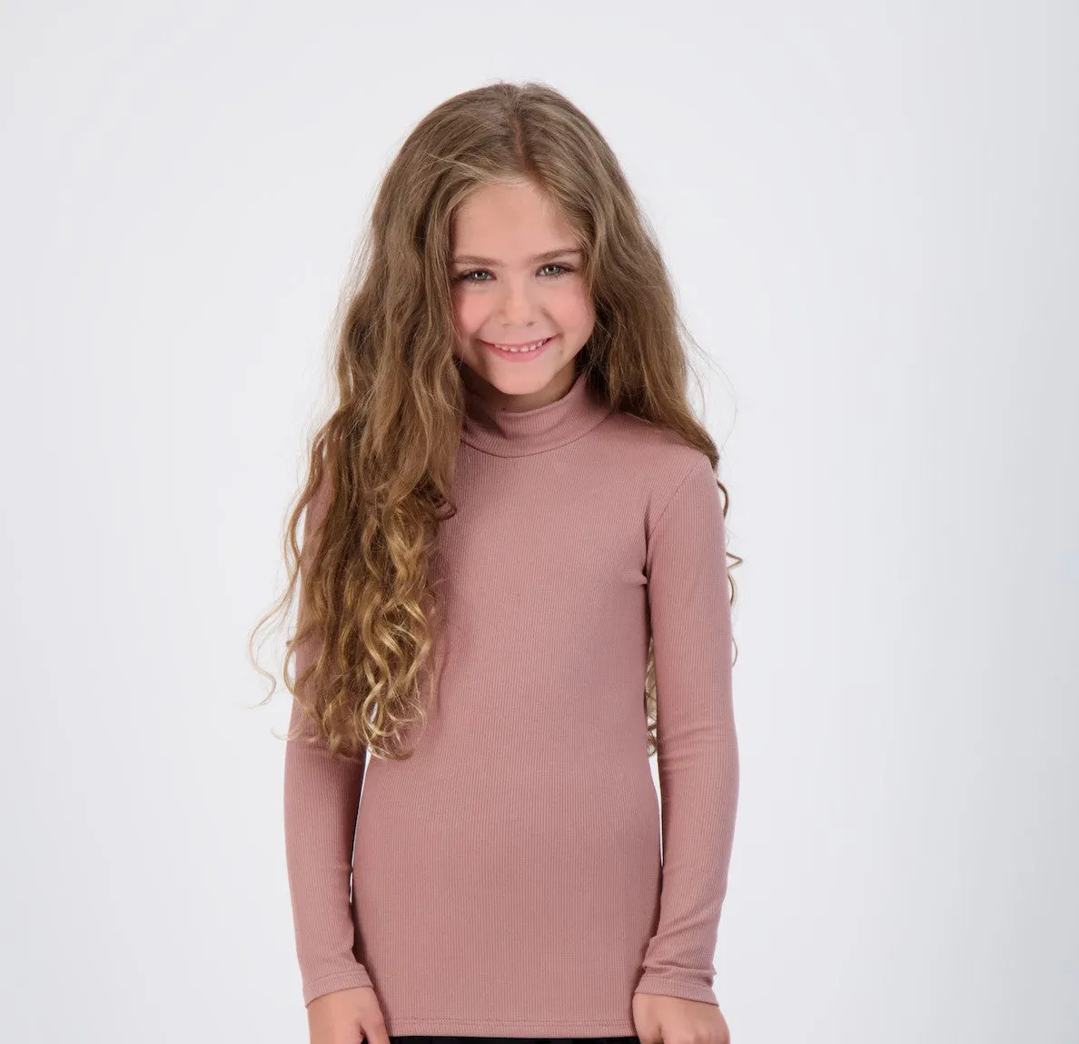 Kids Ribbed Long Sleeve Mock-neck